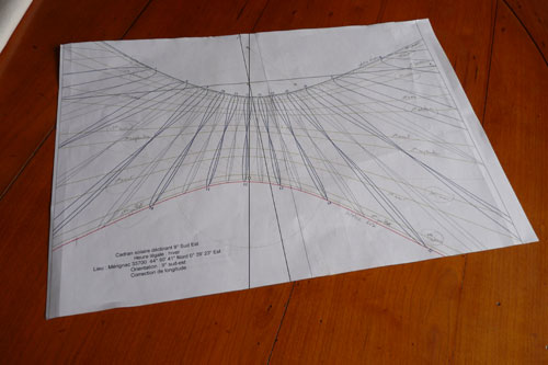 tracé papier du cadran solaire