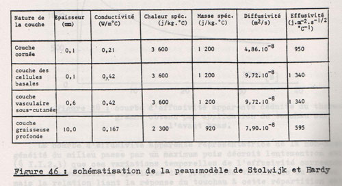 Données thermophysiques de la peau