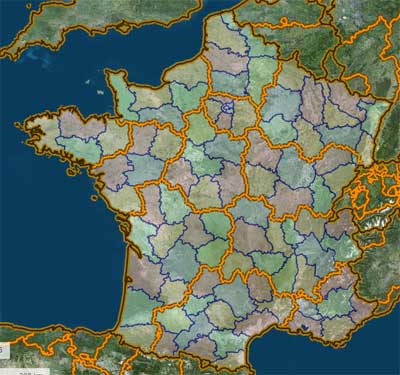 Carte de France : régions et départements