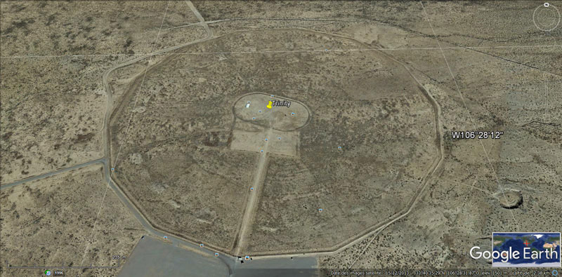 Vue actuelle du Site de l'explosion de la bombe atomique Trinity au Nouveau Mexique