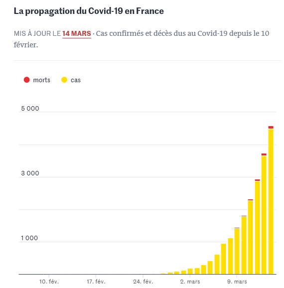 Ca sconfirmés du coronavirus au 15/03/20